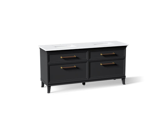 KOHLER K-CM29482-BD6-XTB Artifacts 72" bathroom vanity cabinet with sinks and quartz top - Slate Grey