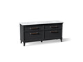 KOHLER K-CM29482-BD6-XTC Artifacts 72" Bathroom Vanity Cabinet With Sinks And Quartz Top - Slate Grey