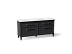 KOHLER K-CM29482-BD6-XTC Artifacts 72" Bathroom Vanity Cabinet With Sinks And Quartz Top - Slate Grey
