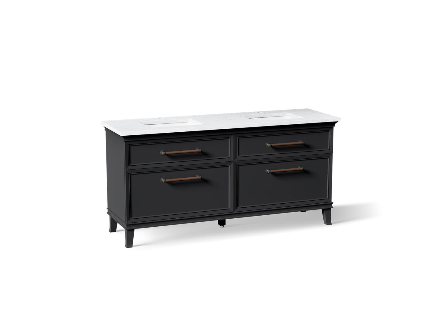KOHLER K-CM29482-BD6-XTL Artifacts 72" bathroom vanity cabinet with sinks and quartz top - Slate Grey