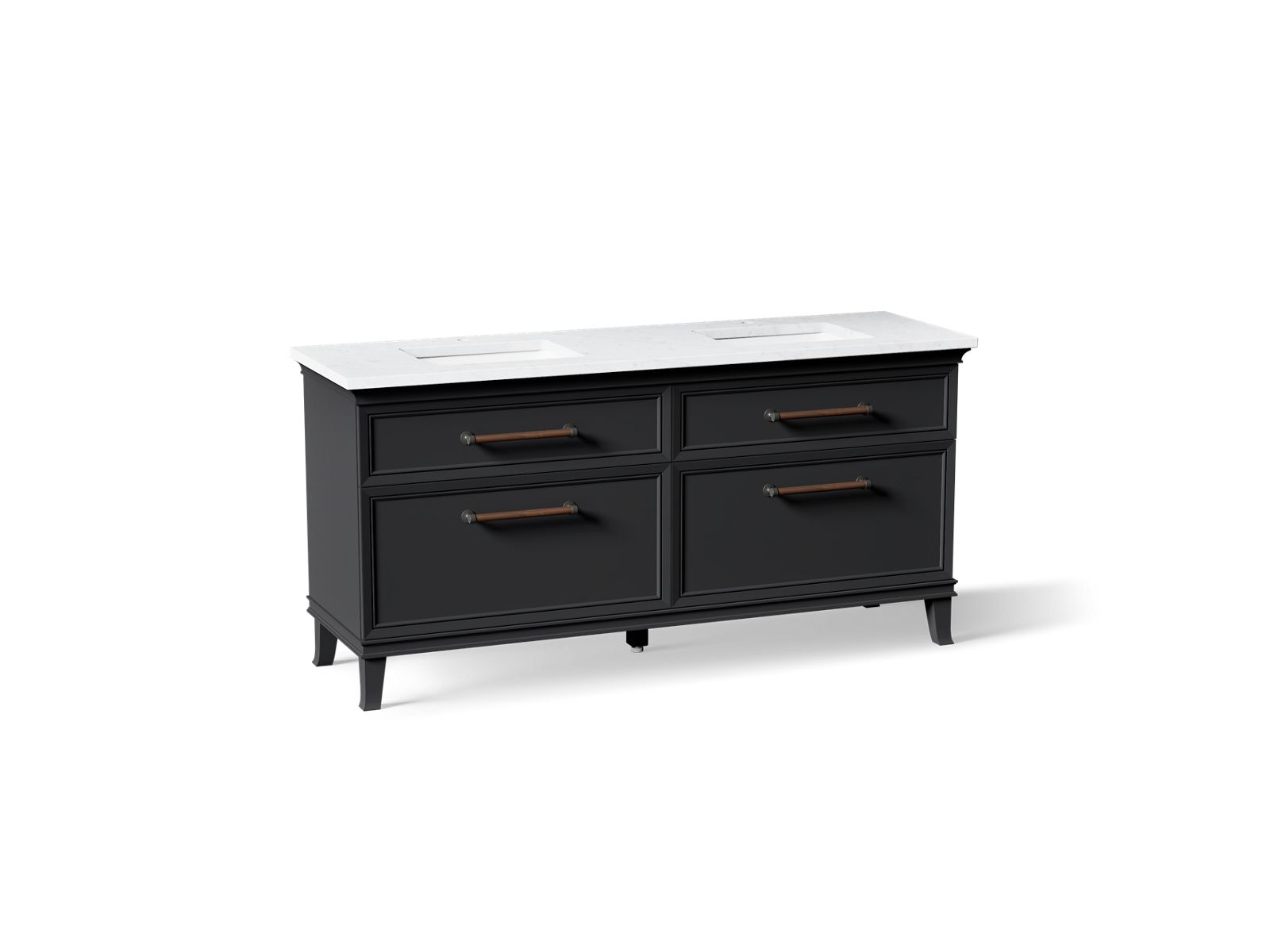 KOHLER K-CM29482-BD6-XTL Artifacts 72" Bathroom Vanity Cabinet With Sinks And Quartz Top - Slate Grey