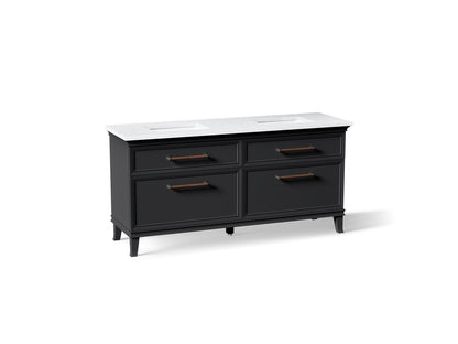 KOHLER K-CM29482-BD6-XTL Artifacts 72" bathroom vanity cabinet with sinks and quartz top - Slate Grey