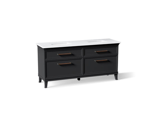KOHLER K-CM29482-BD6-XTL Artifacts 72" bathroom vanity cabinet with sinks and quartz top - Slate Grey