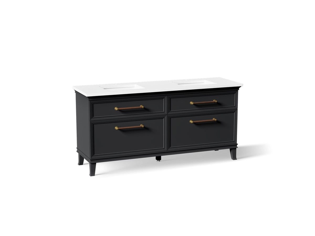KOHLER K-CM29482-BD6-XWB Artifacts 72" Bathroom Vanity Cabinet With Sinks And Quartz Top - Slate Grey