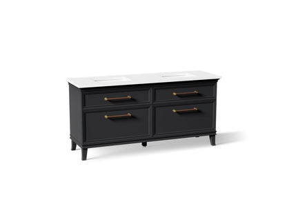 KOHLER K-CM29482-BD6-XWB Artifacts 72" bathroom vanity cabinet with sinks and quartz top - Slate Grey