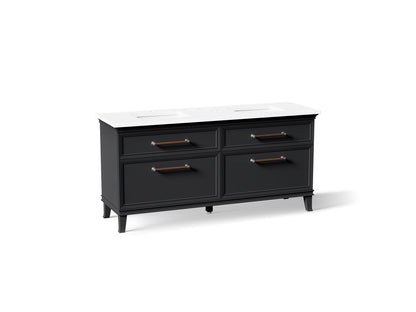 KOHLER K-CM29482-BD6-XWC Artifacts 72" bathroom vanity cabinet with sinks and quartz top - Slate Grey