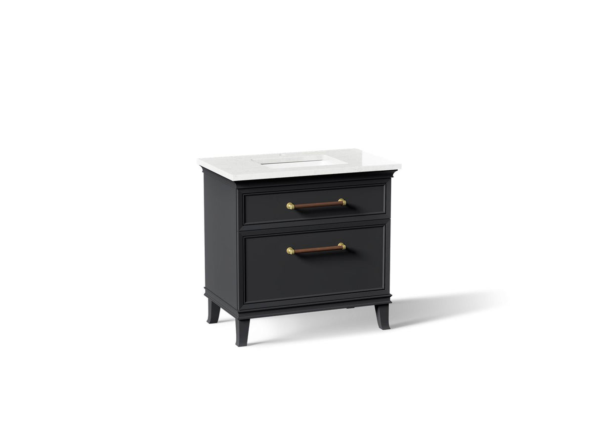 KOHLER K-CM33559-BD1-1WX Artifacts 36" Bathroom Vanity Cabinet With Sink And Quartz Top - Slate Grey