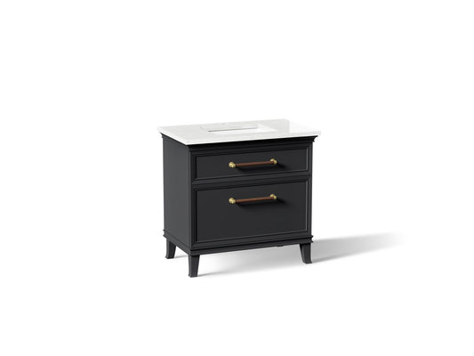 KOHLER K-CM33559-BD1-1WX Artifacts 36" bathroom vanity cabinet with sink and quartz top - Slate Grey