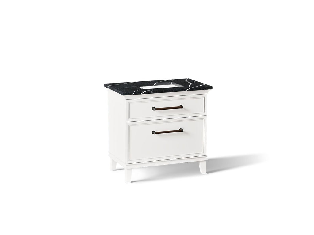 KOHLER K-CM33559-BD3-AEL Artifacts 36" Bathroom Vanity Cabinet With Sink And Quartz Top - Linen White