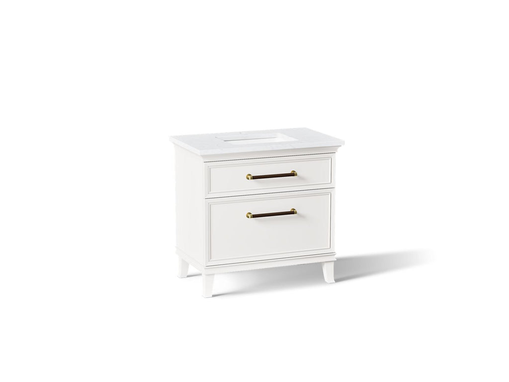 KOHLER K-CM33559-BD3-ATB Artifacts 36" Bathroom Vanity Cabinet With Sink And Quartz Top - Linen White
