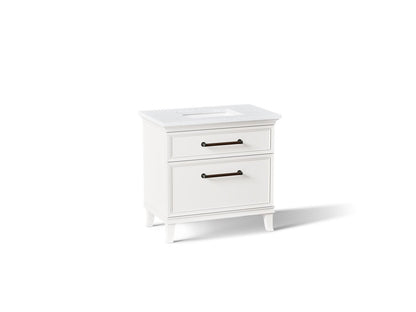 KOHLER K-CM33559-BD3-ATL Artifacts 36" bathroom vanity cabinet with sink and quartz top - Linen White