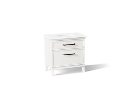 KOHLER K-CM33559-BD3-AWC Artifacts 36" bathroom vanity cabinet with sink and quartz top - Linen White