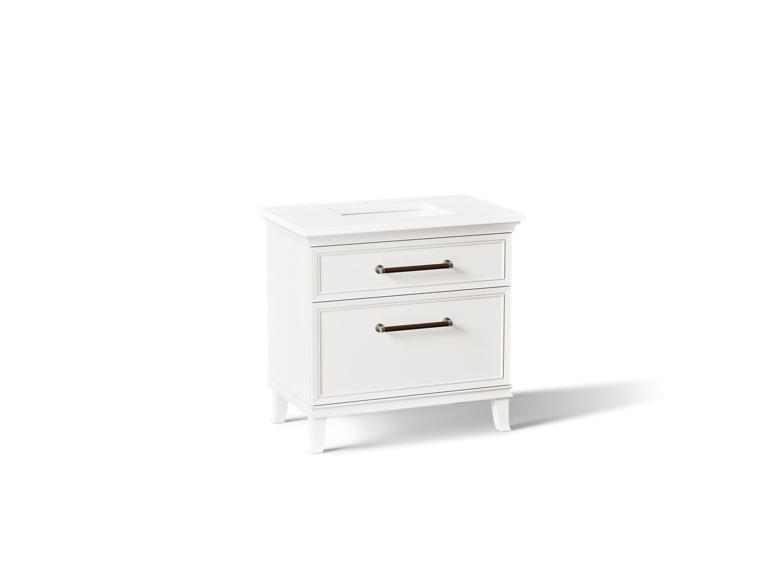 KOHLER K-CM33559-BD3-AWN Artifacts 36" Bathroom Vanity Cabinet With Sink And Quartz Top - Linen White