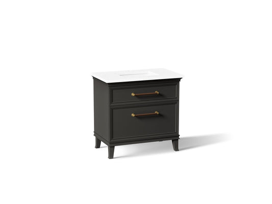 KOHLER K-CM33559-BD3-BWB Artifacts 36" bathroom vanity cabinet with sink and quartz top - Carbon Oak