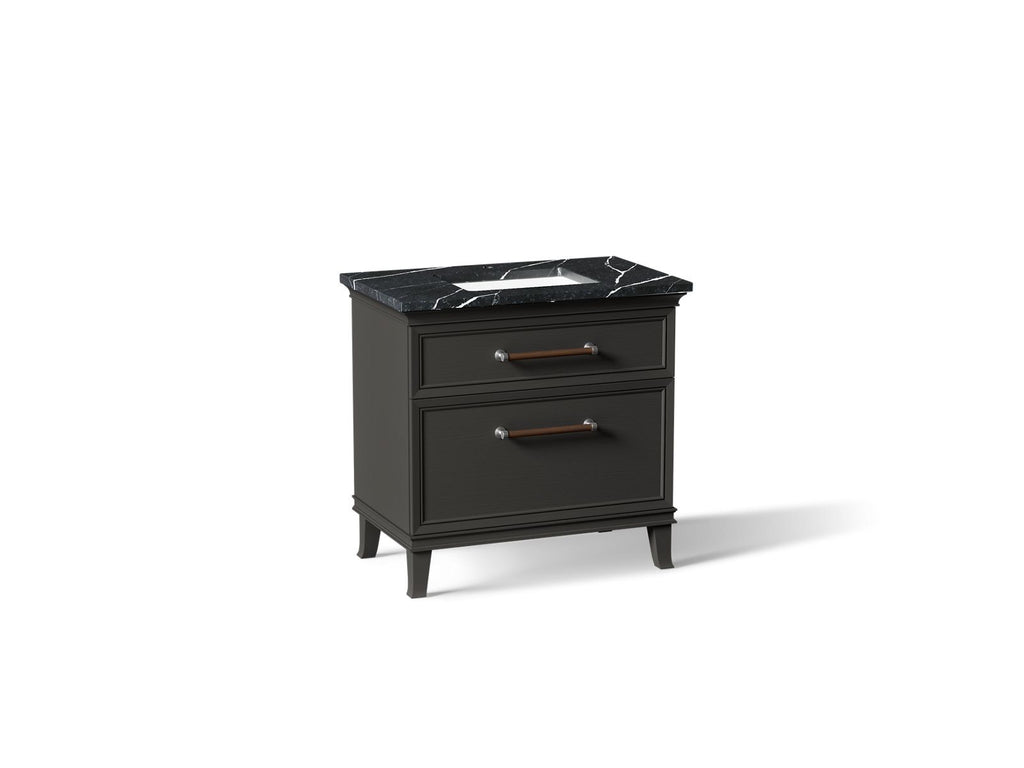 KOHLER K-CM33559-BD3-WEC Artifacts 36" Bathroom Vanity Cabinet With Sink And Quartz Top - Carbon Oak