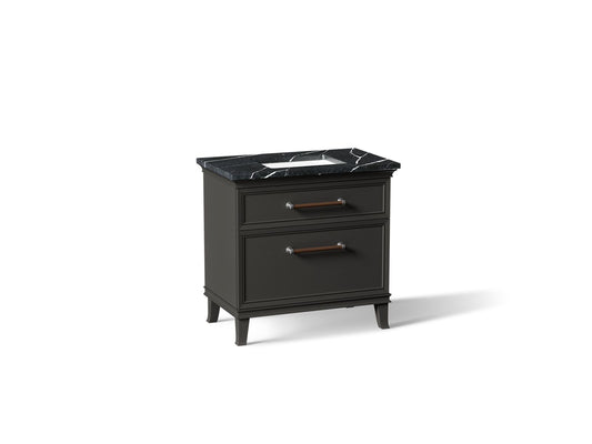 KOHLER K-CM33559-BD3-WEC Artifacts 36" bathroom vanity cabinet with sink and quartz top - Carbon Oak