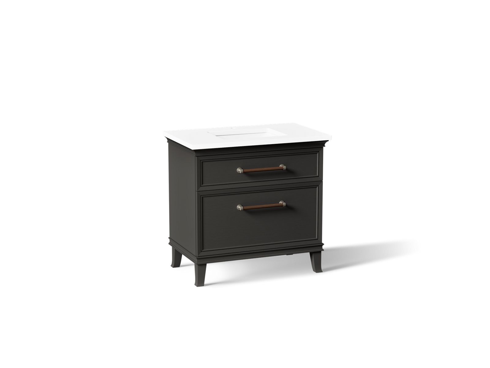 KOHLER K-CM33559-BD3-WWN Artifacts 36" bathroom vanity cabinet with sink and quartz top - Carbon Oak