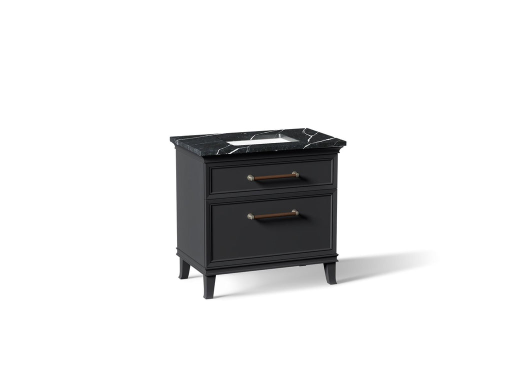 KOHLER K-CM33559-BD3-XEN Artifacts 36" Bathroom Vanity Cabinet With Sink And Quartz Top - Slate Grey