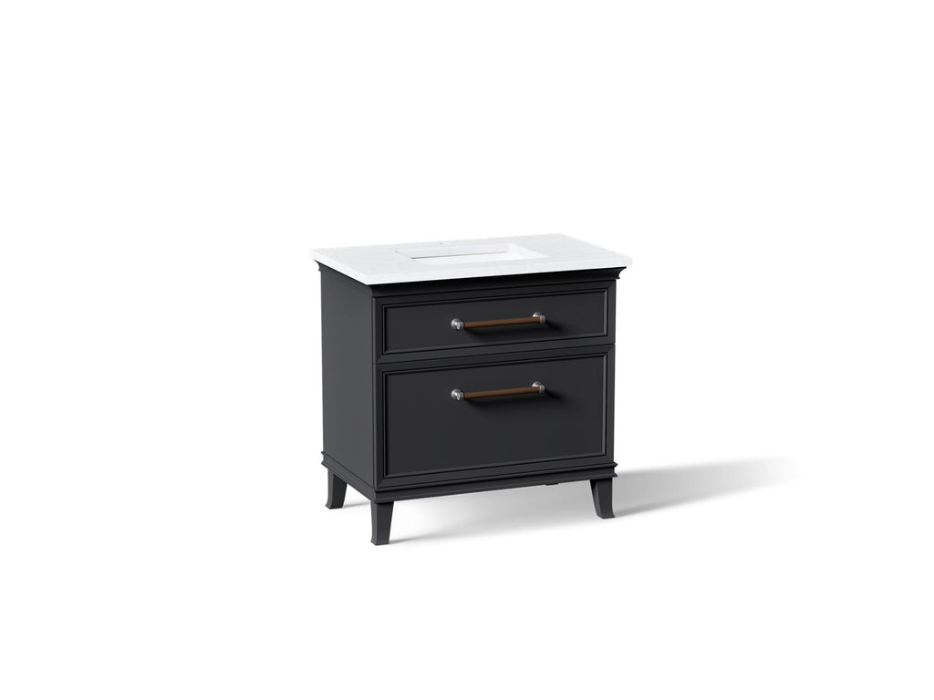 KOHLER K-CM33559-BD3-XTC Artifacts 36" Bathroom Vanity Cabinet With Sink And Quartz Top - Slate Grey