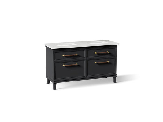 KOHLER K-CM33560-BD1-1WX Artifacts 60" bathroom vanity cabinet with sinks and quartz top - Slate Grey