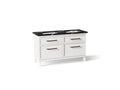 KOHLER K-CM33560-BD5-AEN Artifacts 60" Bathroom Vanity Cabinet With Sinks And Quartz Top - Linen White