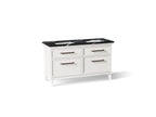 KOHLER K-CM33560-BD5-AEN Artifacts 60" Bathroom Vanity Cabinet With Sinks And Quartz Top - Linen White