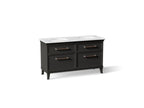 KOHLER K-CM33560-BD5-BTC Artifacts 60" Bathroom Vanity Cabinet With Sinks And Quartz Top - Carbon Oak