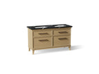 KOHLER K-CM33560-BD5-KMB Artifacts 60" Bathroom Vanity Cabinet With Sinks And Quartz Top - Light Oak