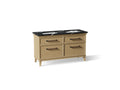 KOHLER K-CM33560-BD5-KML Artifacts 60" Bathroom Vanity Cabinet With Sinks And Quartz Top - Light Oak