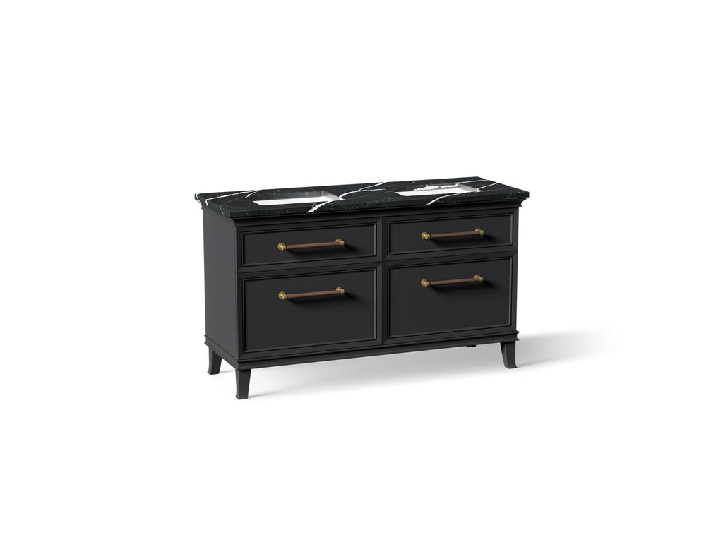 KOHLER K-CM33560-BD5-XEB Artifacts 60" Bathroom Vanity Cabinet With Sinks And Quartz Top - Slate Grey