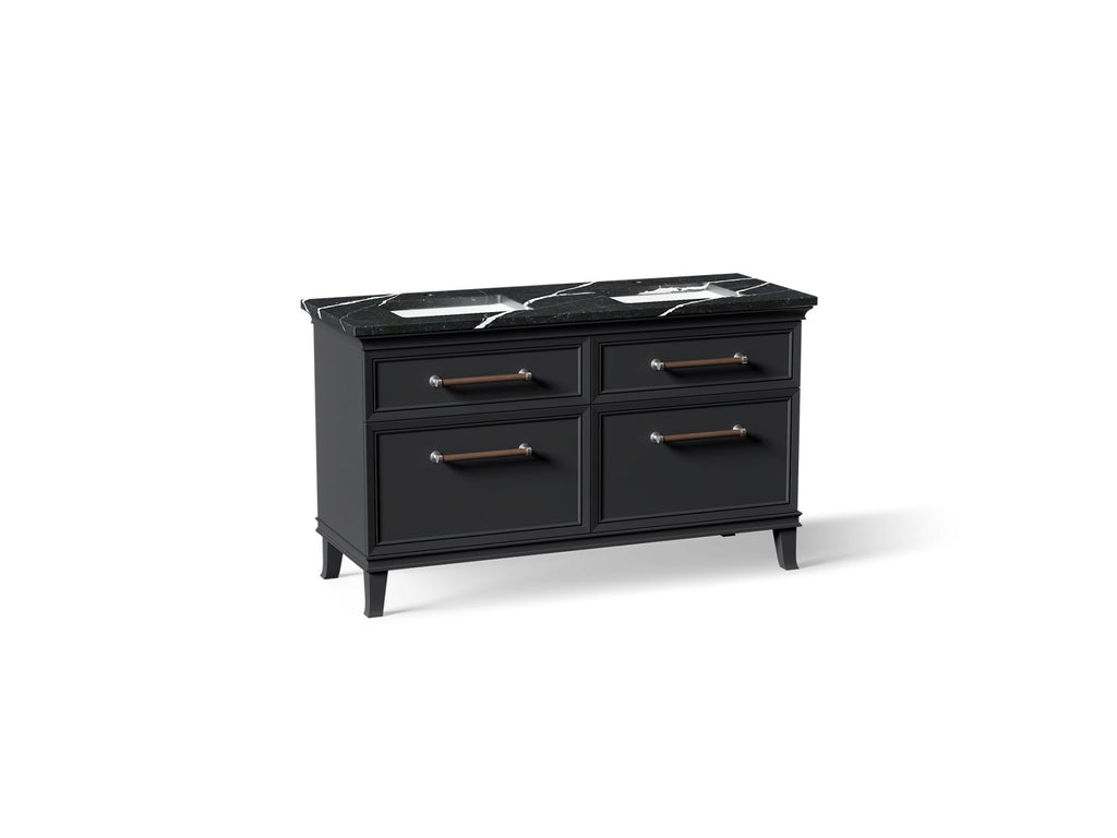 KOHLER K-CM33560-BD5-XEC Artifacts 60" Bathroom Vanity Cabinet With Sinks And Quartz Top - Slate Grey