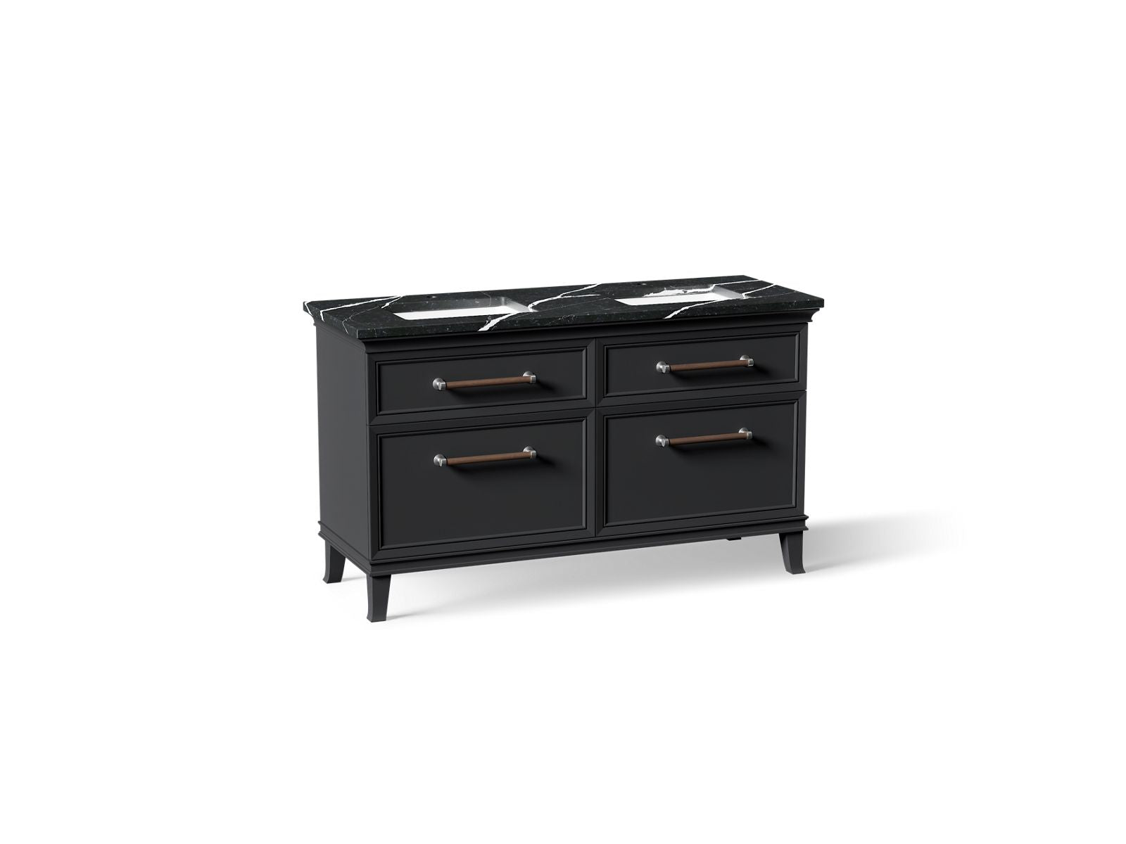 KOHLER K-CM33560-BD5-XEC Artifacts 60" Bathroom Vanity Cabinet With Sinks And Quartz Top - Slate Grey