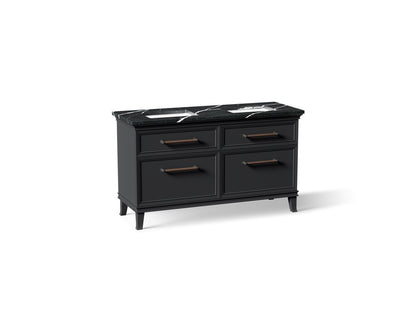 KOHLER K-CM33560-BD5-XEL Artifacts 60" bathroom vanity cabinet with sinks and quartz top - Slate Grey