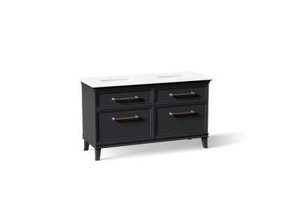 KOHLER K-CM33560-BD5-XWC Artifacts 60" bathroom vanity cabinet with sinks and quartz top - Slate Grey