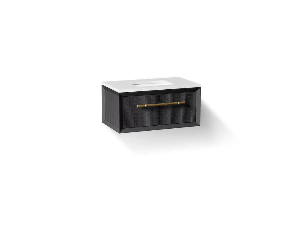 KOHLER K-CM33562-BD1-GL7 Enivo 36" Wall-Hung Bathroom Vanity Cabinet With Sink And Quartz Top - Gloss Black