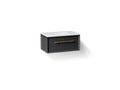 KOHLER K-CM33562-BD1-GL7 Enivo 36" Wall-Hung Bathroom Vanity Cabinet With Sink And Quartz Top - Gloss Black