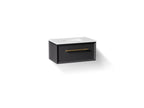 KOHLER K-CM33562-BD1-GL7 Enivo 36" Wall-Hung Bathroom Vanity Cabinet With Sink And Quartz Top - Gloss Black