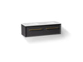 KOHLER K-CM33563-BD1-GL7 Enivo 60" Wall-Hung Bathroom Vanity Cabinet With Sinks And Quartz Top - Gloss Black