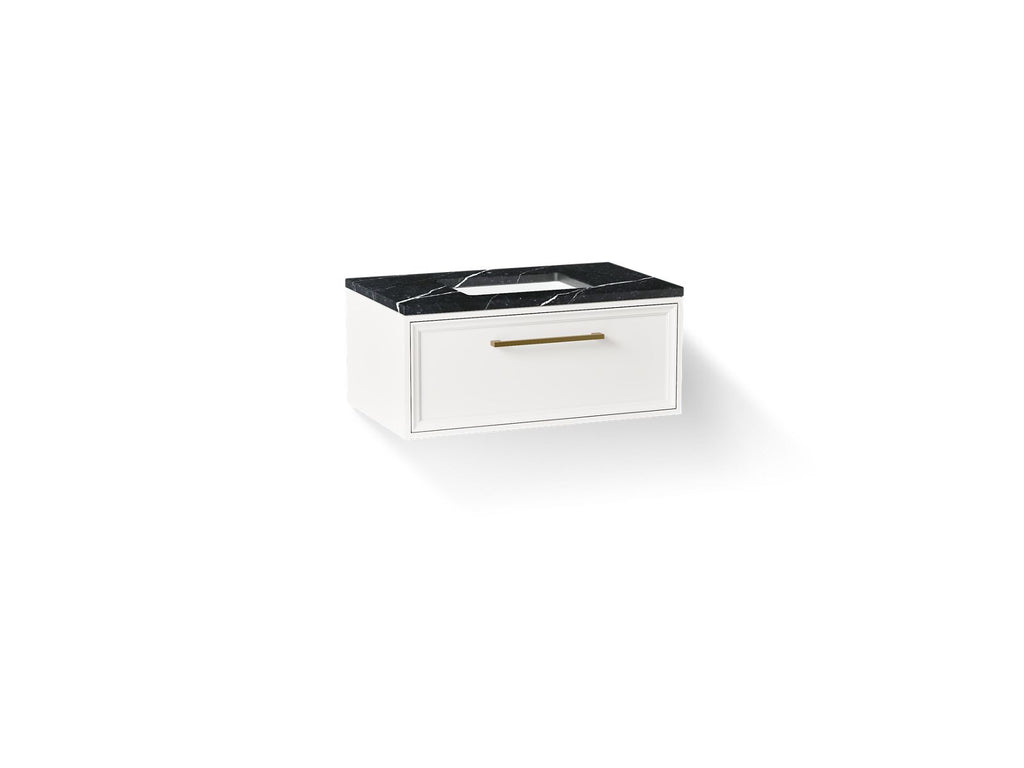 KOHLER K-CM33566-BD22-AEB Lodern 36" Wall-Hung Bathroom Vanity Cabinet With Sink And Quartz Top - Linen White