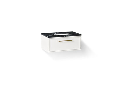 KOHLER K-CM33566-BD22-AEB Lodern 36" wall-hung bathroom vanity cabinet with sink and quartz top - Linen White