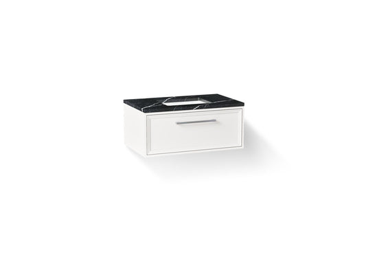 KOHLER K-CM33566-BD22-AEC Lodern 36" wall-hung bathroom vanity cabinet with sink and quartz top - Linen White