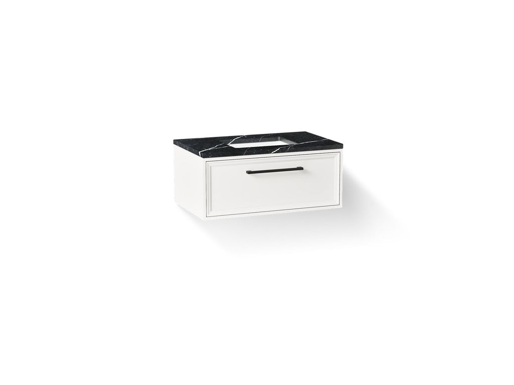 KOHLER K-CM33566-BD22-AEL Lodern 36" Wall-Hung Bathroom Vanity Cabinet With Sink And Quartz Top - Linen White