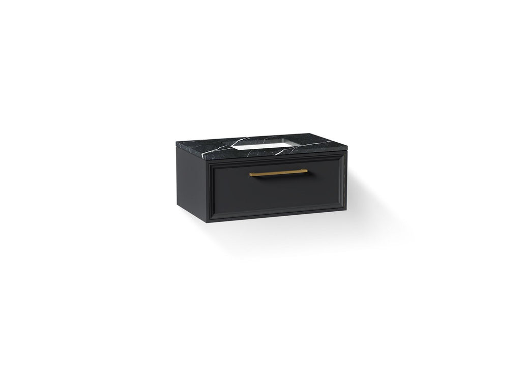 KOHLER K-CM33566-BD22-XEB Lodern 36" Wall-Hung Bathroom Vanity Cabinet With Sink And Quartz Top - Slate Grey