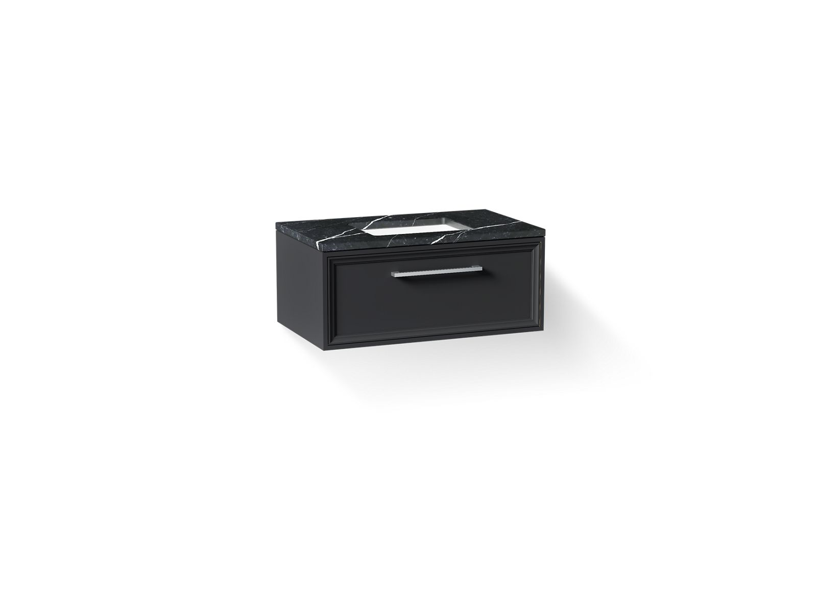KOHLER K-CM33566-BD22-XEC Lodern 36" Wall-Hung Bathroom Vanity Cabinet With Sink And Quartz Top - Slate Grey