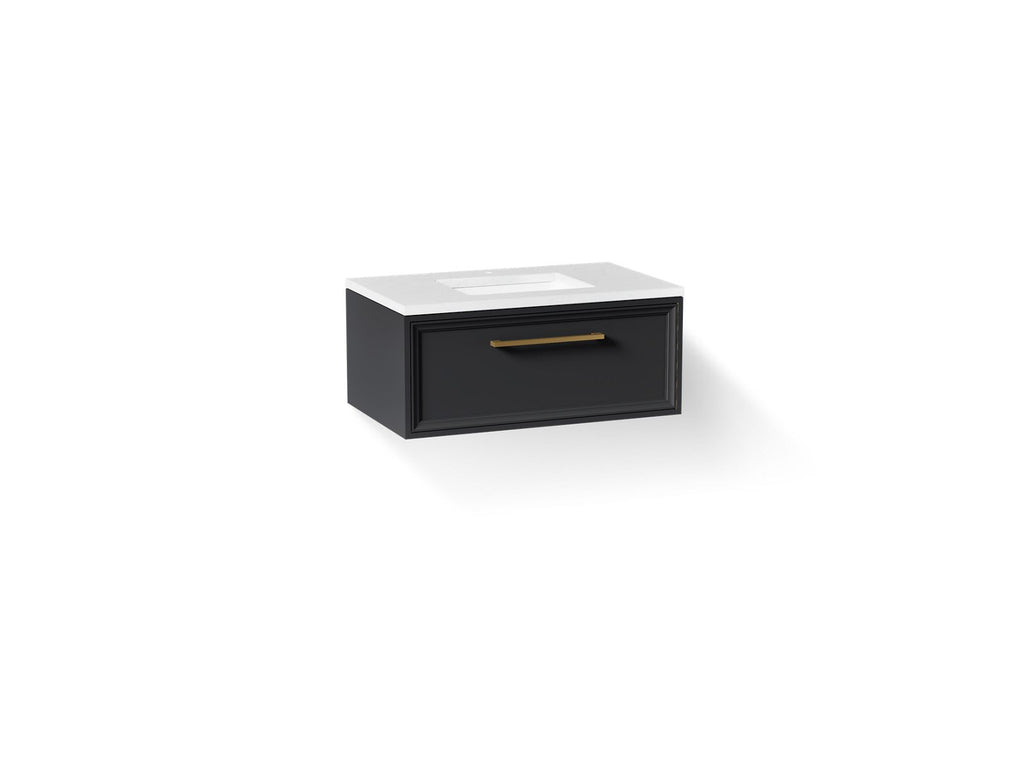 KOHLER K-CM33566-BD22-XTB Lodern 36" Wall-Hung Bathroom Vanity Cabinet With Sink And Quartz Top - Slate Grey
