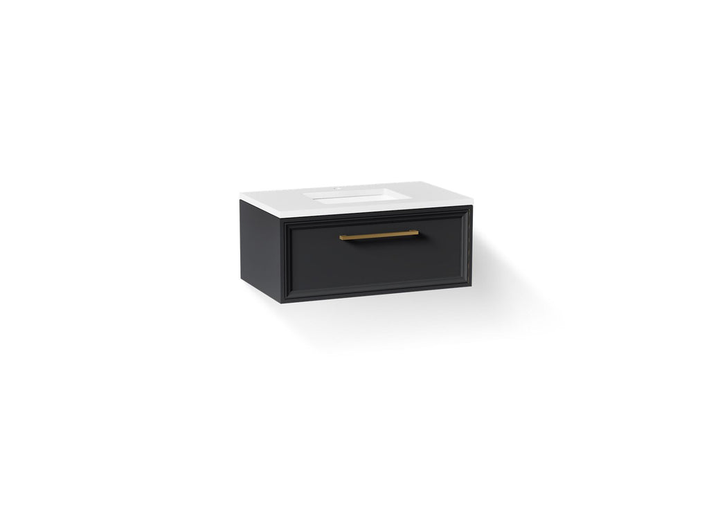 KOHLER K-CM33566-BD22-XWB Lodern 36" Wall-Hung Bathroom Vanity Cabinet With Sink And Quartz Top - Slate Grey