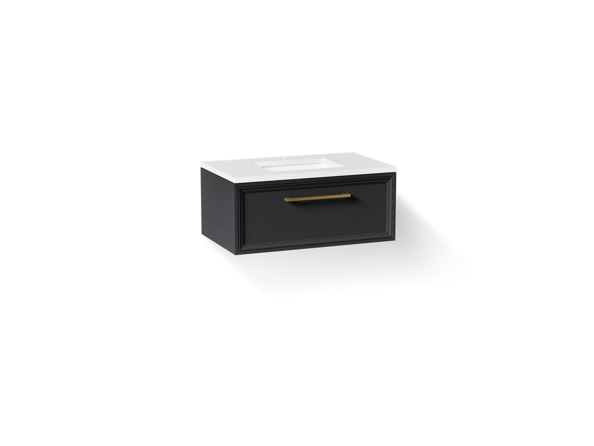 KOHLER K-CM33566-BD22-XWB Lodern 36" Wall-Hung Bathroom Vanity Cabinet With Sink And Quartz Top - Slate Grey