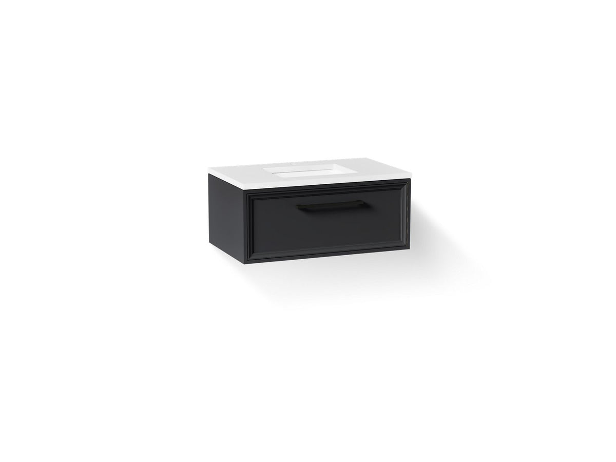 KOHLER K-CM33566-BD22-XWL Lodern 36" Wall-Hung Bathroom Vanity Cabinet With Sink And Quartz Top - Slate Grey