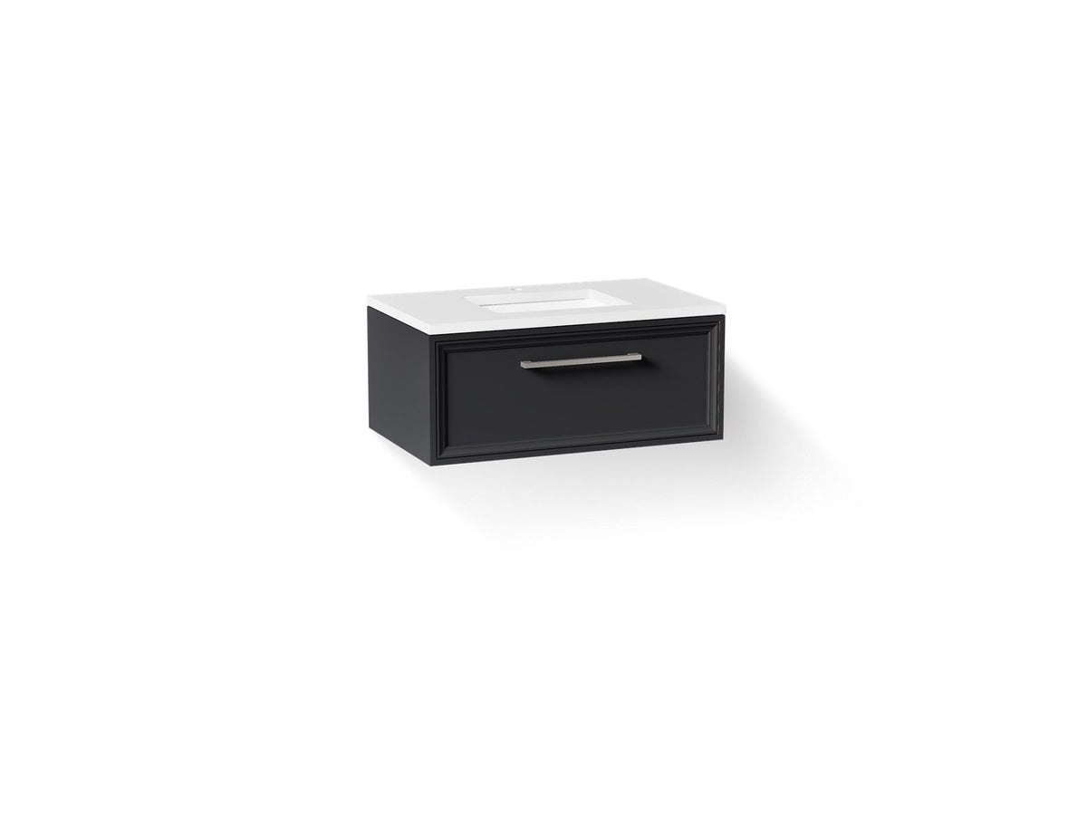 KOHLER K-CM33566-BD22-XWN Lodern 36" Wall-Hung Bathroom Vanity Cabinet With Sink And Quartz Top - Slate Grey