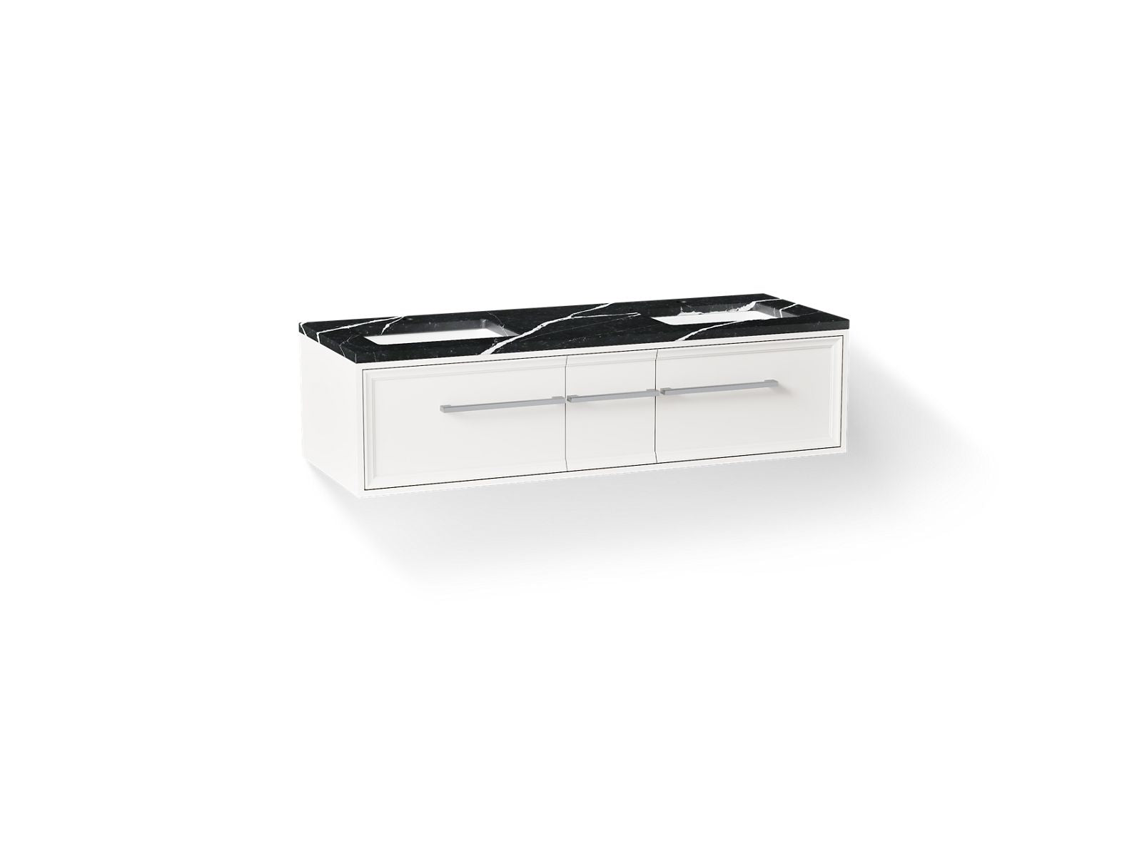 KOHLER K-CM33567-BD23-AEC Lodern 60" Wall-Hung Bathroom Vanity Cabinet With Sinks And Quartz Top - Linen White